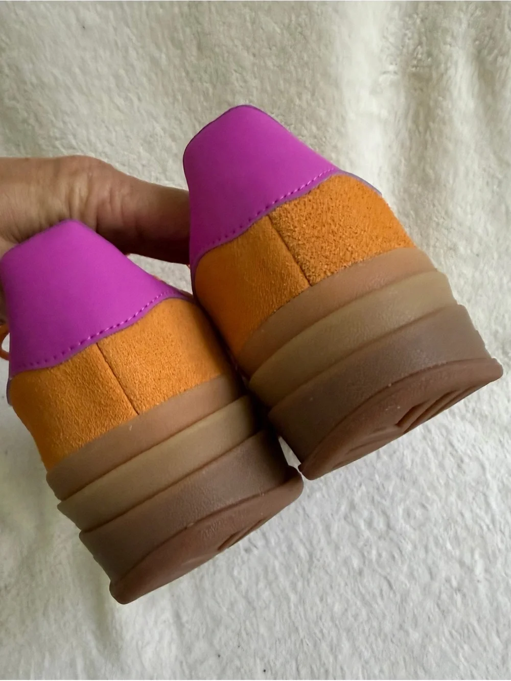 NEW ADIDAS Originals Gazelle Bold Casual Sneakers Flash Orange/Purple Burst Sz 9